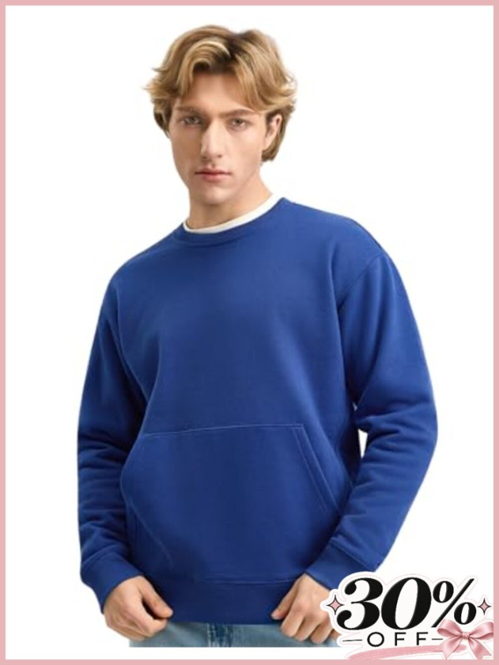 Heavyweight Fleece Crewneck Sweatshirt with Pocket, Cotton-Poly Pullover